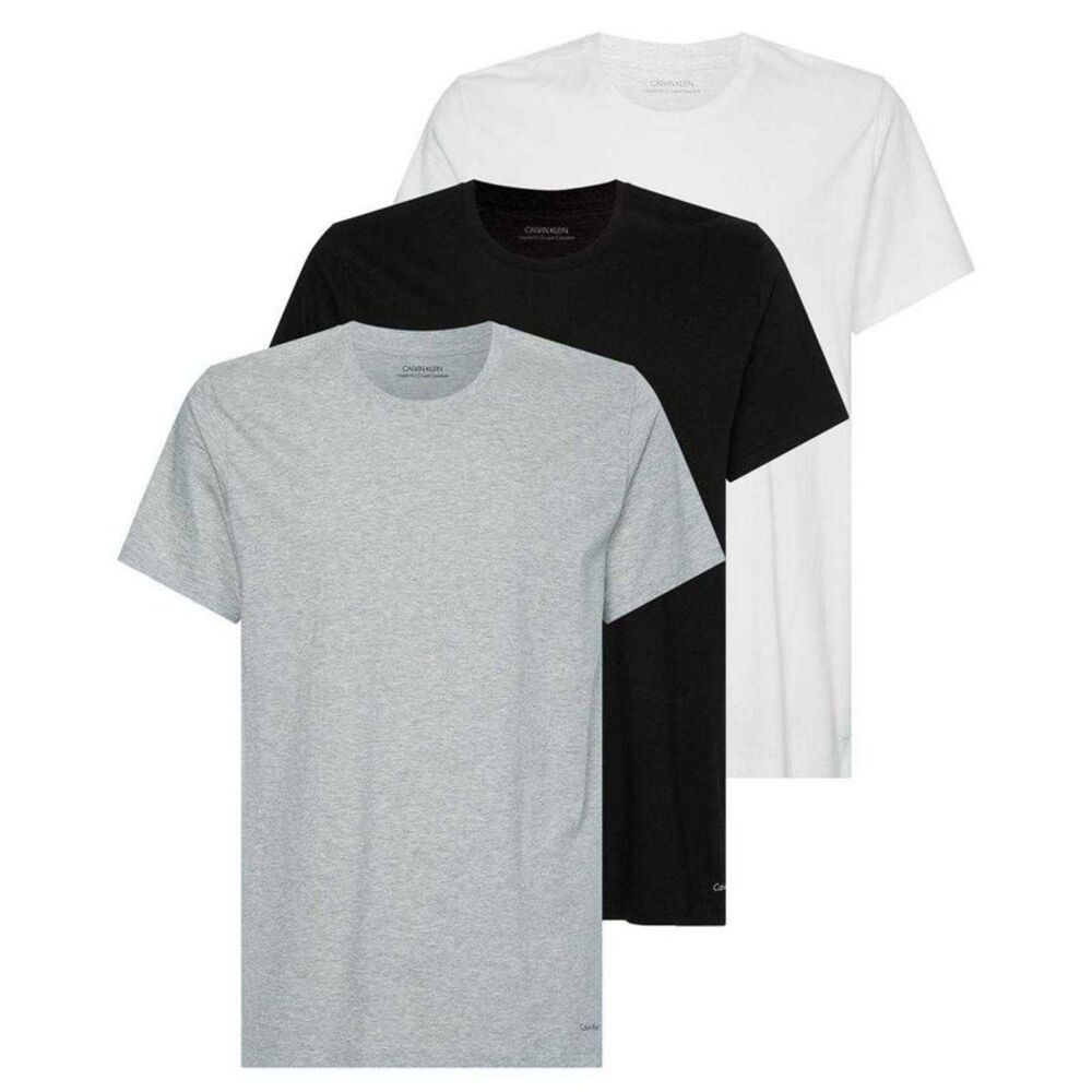 Calvin Klein Mens Plain T-Shirt (Pack of 3) / Black/White/Gray